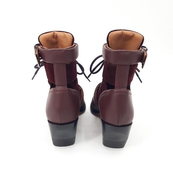 Chloe | Rylee Suede Ankle Boots in Deep Purple - Picture 6 of 11